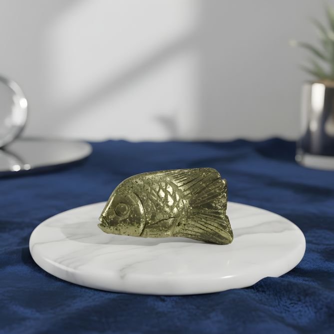 Peruvian Pyrite Fish Carving